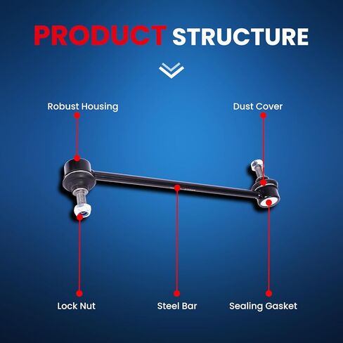 MOCA 2 K750385 Front Sway Bar Link Kit Fit 2007-2017 for Jeep Compass & Patriot & 2009-2014 for Dodge Avenger & 2009-2012 Caliber & 2009-2010 for Chrysler Sebring Sedan & 2011-2014 for Chrysler 200 in Saudi Arabia