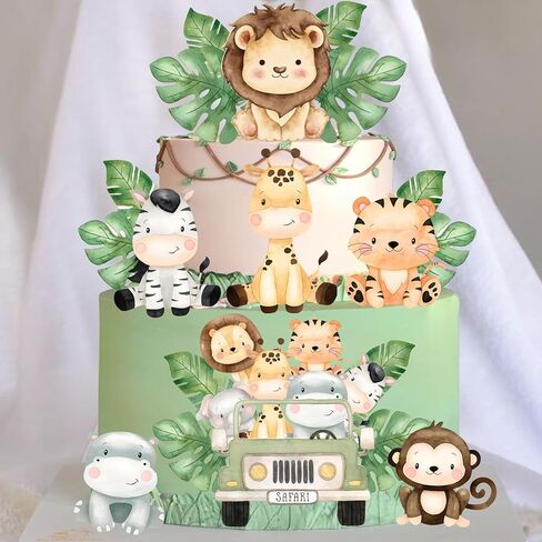Safari Cake Toppers for Safari Baby Shower Decoration Cute Safari Cake Decorations Wild One Decorations Birthday Party Supplies in Saudi Arabia