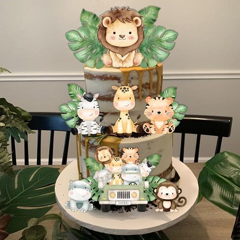 Safari Cake Toppers for Safari Baby Shower Decoration Cute Safari Cake Decorations Wild One Decorations Birthday Party Supplies in Saudi Arabia