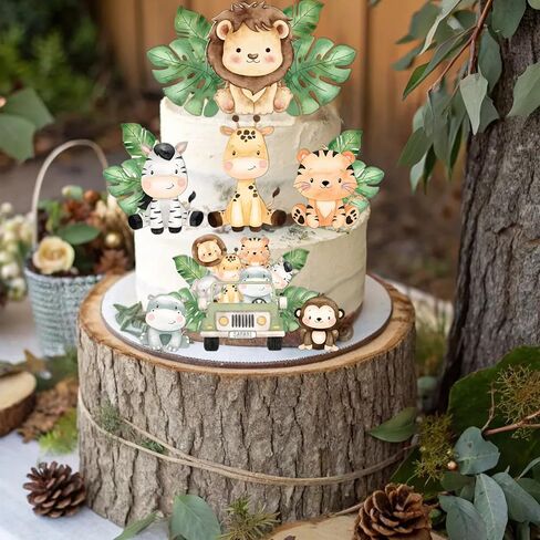 Safari Cake Toppers for Safari Baby Shower Decoration Cute Safari Cake Decorations Wild One Decorations Birthday Party Supplies in Saudi Arabia