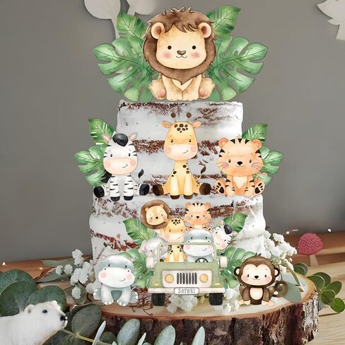 Safari Cake Toppers for Safari Baby Shower Decoration Cute Safari Cake Decorations Wild One Decorations Birthday Party Supplies in Saudi Arabia