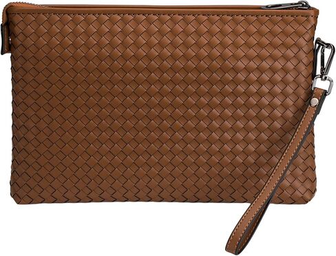 GHUHUALXTide Men's Bag Receiving Clutch Black Leather Woven Men's Handbag Soft Leather Envelope Bag Business Fashion Cowhide Clutch Bag Horizontal Male in Saudi Arabia