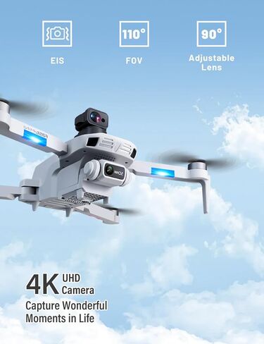 Drones with 2K HD Camera for Adults, GPS RC Drone Brushless Motor, 5G Wi-Fi Transmission, Smart FPV Foldable Quadcopter for Beginners, Auto Return, Follow Me, Waypoints, 30 Mins Flight Time in Kuwait