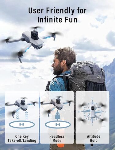 Drones with 2K HD Camera for Adults, GPS RC Drone Brushless Motor, 5G Wi-Fi Transmission, Smart FPV Foldable Quadcopter for Beginners, Auto Return, Follow Me, Waypoints, 30 Mins Flight Time in Kuwait