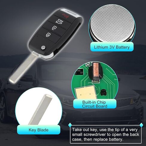 X AUTOHAUX SY5JFRGE04 434 MHz استبدال دخول بدون مفتاح مفتاح ذكي عن بعد فوب لكيا أوبتيما 2016 2017 2018 2019 2020 No.95430-D4010 4 أزرار in Kuwait