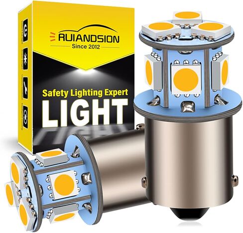 Ruiandsion 2pcs 1156 7506 BA15S LED Bulb 6V Super Bright 5050 8SMD Chipset LED Replacement Bulb for Reverse light Turn signal light Tail light,Non-polarity(White) in Kuwait