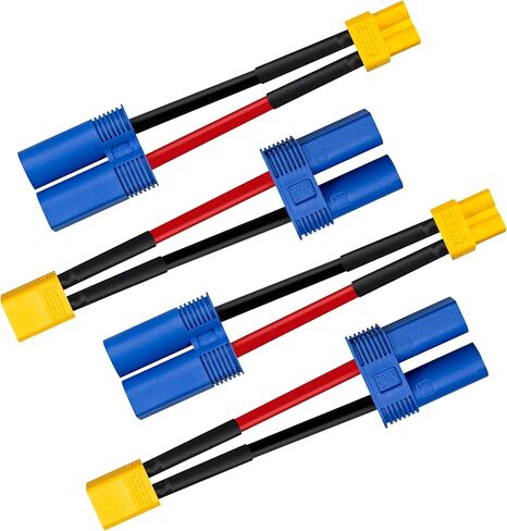 محول بطارية XT30 إلى EC5 صغير الحجم للغاية (2 بوصة) - سلك سيليكون عالي الحرارة 16AWG - لطائرات FPV بدون طيار، سيارات RC، بطاريات LiPo والشواحن - اتصال آمن in Saudi Arabia
