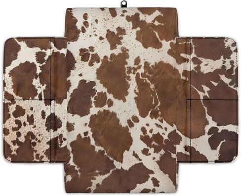 Wanyint Brown Beige Cow Print Car Center Console Pad Comfortable Armrest Box Protector Soft Hand Rest Pillow for Car Seat Organizer Arm Rest Cushion Protective Cover Automobile Decor in Saudi Arabia