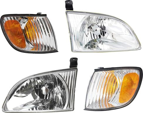 Garage-Pro Headlights Assembly Pair For Toyota Sienna CE LE XLE 2001-2003, Driver and Passenger Side, Halogen With bulbs, W/Corner Light, Replaces# 8111008020 8115008020 8152008020 8151008020 in Saudi Arabia