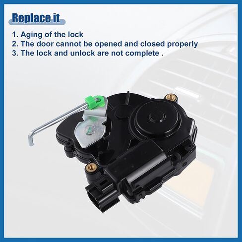 Rear Left Side Sliding Door Lock Actuator Fit for Toyota Sienna 2004-2010 No.8562008070 - Pack of 1 Black Item Replacement in Saudi Arabia