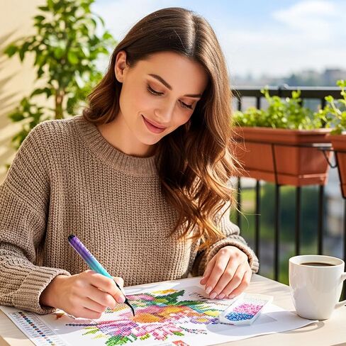 قلم رسم ماسي مريح من كايدو بدون شمع ولا يتطلب طاقة، قبضة مريحة، رؤية دون عائق، إكسسوارات فنية ماسية بدون جهد للبالغين in Saudi Arabia