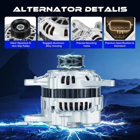 New Alternator for Mitsubishi Galant 2.4 2.4L 2000-2003 2000 2001 2002 2003, 12V 85A, Replace for 13898, A2TB5791, A2TB5791ZC, MD368519, 400-48153 in Saudi Arabia