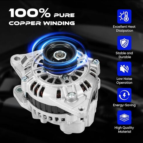 New Alternator for Mitsubishi Galant 2.4 2.4L 2000-2003 2000 2001 2002 2003, 12V 85A, Replace for 13898, A2TB5791, A2TB5791ZC, MD368519, 400-48153 in Saudi Arabia