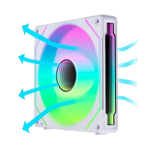 Lian Li UNI Fan SL-Infinity 140 شفرة عكسية - حزمة واحدة - مروحة ARGB - تصميم سلسلة ديزي - مرآة إنفينيتي - تأثيرات إضاءة قابلة للتخصيص - بدون وحدة تحكم - أبيض - (14RSLIN1W) in Saudi Arabia