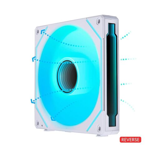 Lian Li UNI Fan SL-Infinity 140 شفرة عكسية - حزمة واحدة - مروحة ARGB - تصميم سلسلة ديزي - مرآة إنفينيتي - تأثيرات إضاءة قابلة للتخصيص - بدون وحدة تحكم - أبيض - (14RSLIN1W) in Saudi Arabia