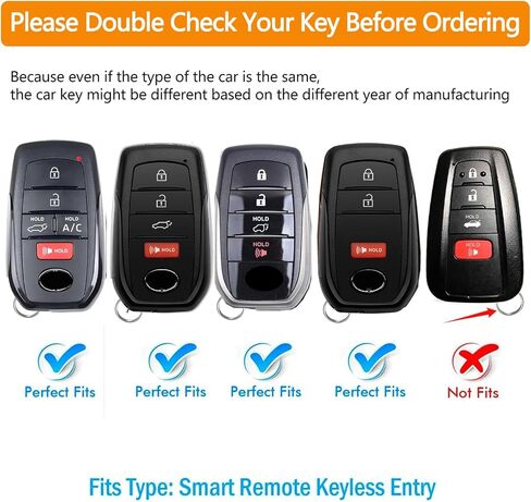 Sindeda لغطاء Toyota Key Fob مع سلسلة مفاتيح معدنية وحزام جلدي لـ 2025-2026 Camry 4 Runner 2019-2026 Venza، Land Cruiser، 2023-2026 Tacoma Grand Highlander، Corolla، bZ4X، 4-5 أزرار (أبيض) in Saudi Arabia