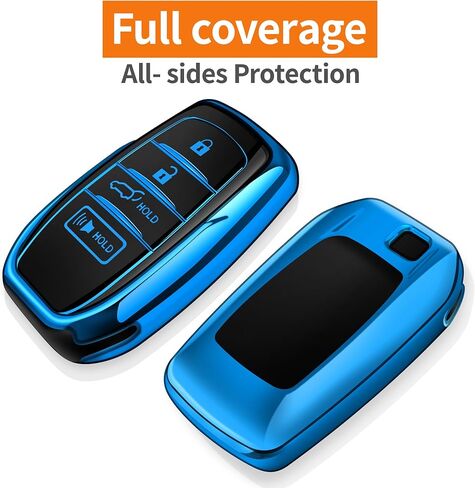 Sindeda لغطاء Toyota Key Fob مع سلسلة مفاتيح معدنية وحزام جلدي لـ 2025-2026 Camry 4 Runner 2019-2026 Venza، Land Cruiser، 2023-2026 Tacoma Grand Highlander، Corolla، bZ4X، 4-5 أزرار (أبيض) in Saudi Arabia