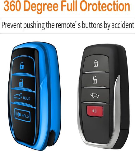 Sindeda لغطاء Toyota Key Fob مع سلسلة مفاتيح معدنية وحزام جلدي لـ 2025-2026 Camry 4 Runner 2019-2026 Venza، Land Cruiser، 2023-2026 Tacoma Grand Highlander، Corolla، bZ4X، 4-5 أزرار (أبيض) in Saudi Arabia