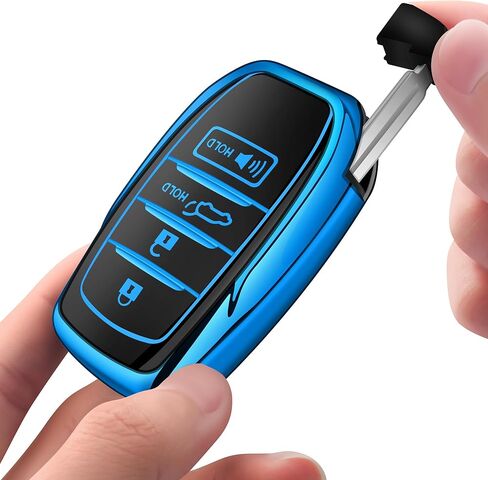 Sindeda لغطاء Toyota Key Fob مع سلسلة مفاتيح معدنية وحزام جلدي لـ 2025-2026 Camry 4 Runner 2019-2026 Venza، Land Cruiser، 2023-2026 Tacoma Grand Highlander، Corolla، bZ4X، 4-5 أزرار (أبيض) in Saudi Arabia