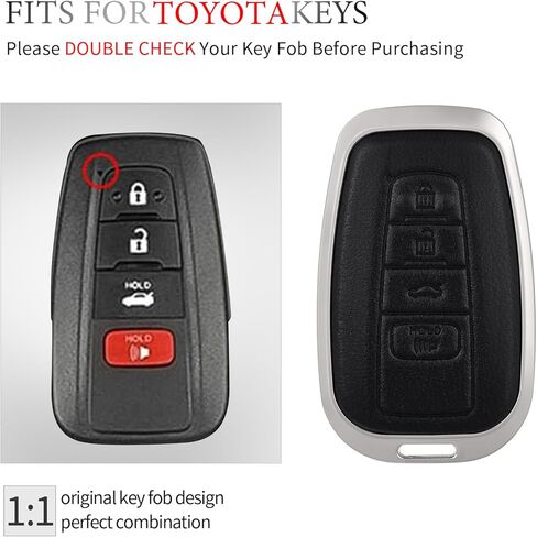 OFFCURVE Compatible with Toyota Key Fob Cover Key Fob Case for Toyota RAV4 Camry Corolla Avalon C-HR Prius GT86 Highlander Smart Key Protector, Black in Saudi Arabia