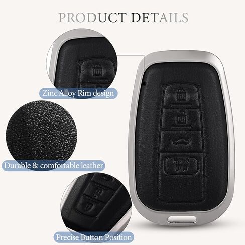 OFFCURVE Compatible with Toyota Key Fob Cover Key Fob Case for Toyota RAV4 Camry Corolla Avalon C-HR Prius GT86 Highlander Smart Key Protector, Black in Saudi Arabia