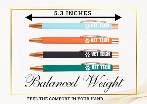 InnoBeta Vet Tech Gifts, Ballpoint Pen Set of 4, Appreciation Gifts for Veterinary Technologists on Christmas, Birthday and End of Year in Kuwait