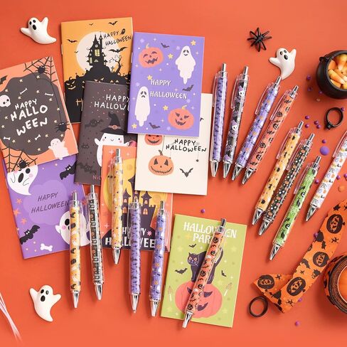 Honoson 48 Pcs Christmas Notebook and Pen Gifts Set 24 Ballpoint Pen 24 Notebook for Xmas Holiday Party Gift Supplies Santa Snowman Tree in Kuwait