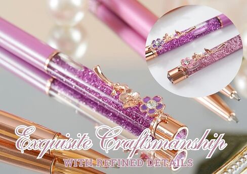 InnoBeta Christian Gifts, Floral Glitter Ballpoint Pen Set of 3, Spiritual Encouragement Inspirational Religious Pens in Kuwait