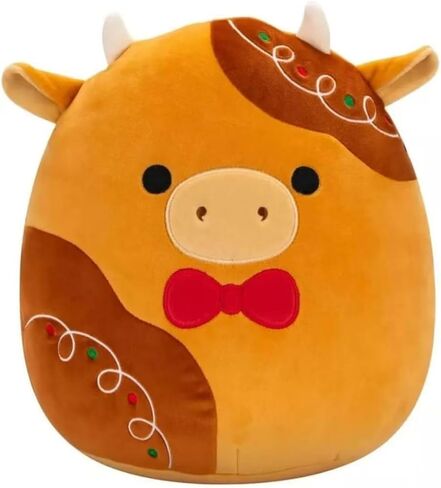 Squishmallows Officially Licensed Kellytoy Christmas 2025 Squad Plush -Squishy Stuffed Animal Toy - Gift for Kids, Girls & Boys - 16 Inch (Jericho The Gingerbread Cow) in Saudi Arabia