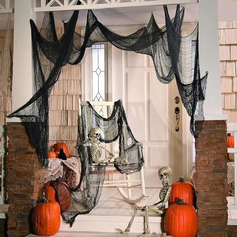 Black Creepy Cloth - Party Decorations Clearance - 29X72 Inch Spooky Fabric Cloth for Haunted House Party Outdoor Or Indoor in Saudi Arabia
