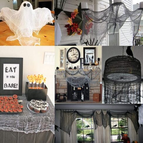 Black Creepy Cloth - Party Decorations Clearance - 29X72 Inch Spooky Fabric Cloth for Haunted House Party Outdoor Or Indoor in Saudi Arabia