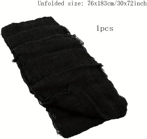 Black Creepy Cloth - Party Decorations Clearance - 29X72 Inch Spooky Fabric Cloth for Haunted House Party Outdoor Or Indoor in Saudi Arabia