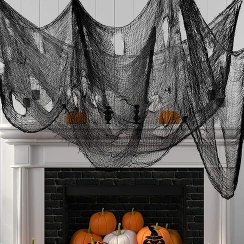 Black Creepy Cloth - Party Decorations Clearance - 29X72 Inch Spooky Fabric Cloth for Haunted House Party Outdoor Or Indoor in Saudi Arabia