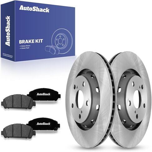 دوارات فرامل أمامية بفتحات تهوية مقاس 12.76 بوصة (324 مم) من AutoShack + استبدال وسادات فرامل سيراميك ممتازة لـ 2009-2016 Toyota Venza 6-PC طقم فرامل in Kuwait