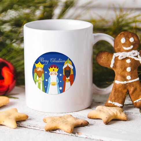 Whaline 1000Pcs Christmas Stickers 1.5Inch Jesus Sticker Nativity Round Stickers in Roll Birth of Jesus Story Label Stickers Holy Night Paper Sticker for Xmas Seals Card Envelopes, 8 Design in Saudi Arabia