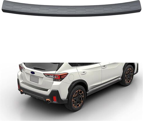 HECASA واقي المصد الخلفي متوافق مع 2018-2023 Subaru XV Crosstrek E771SFL100 غطاء لوحة عتبة المصد العلوي وسادة الخطوة باللون الأسود in Saudi Arabia