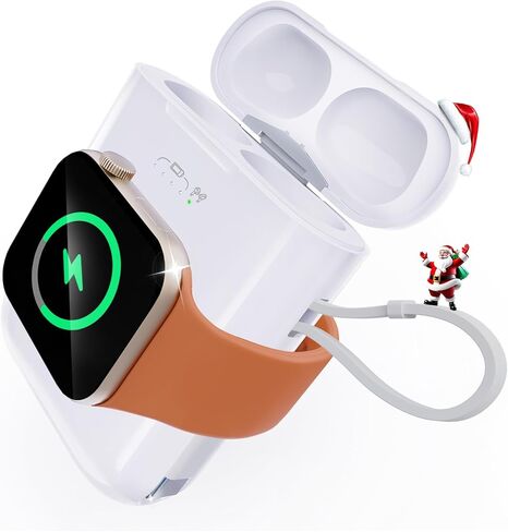 لاستبدال علبة شحن AirPod Pro لجهاز AirPods Pro الجيل الأول/الثاني، شاحن ساعة Apple المحمول بقدرة 5200 مللي أمبير في الساعة، شاحن سفر سريع الشحن AirPods (بدون سماعات أذن وiWatch) in Kuwait