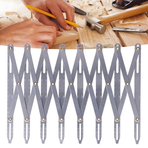Aluminum Expanding Measuring Ruler, Household Aluminum Sewing Gauge DIY Quilting Button Spacing Device Multifunctional DIY Curtain Accessories Sewing Tool for Household in Saudi Arabia
