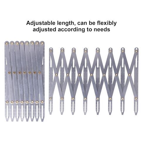 Aluminum Expanding Measuring Ruler, Household Aluminum Sewing Gauge DIY Quilting Button Spacing Device Multifunctional DIY Curtain Accessories Sewing Tool for Household in Saudi Arabia