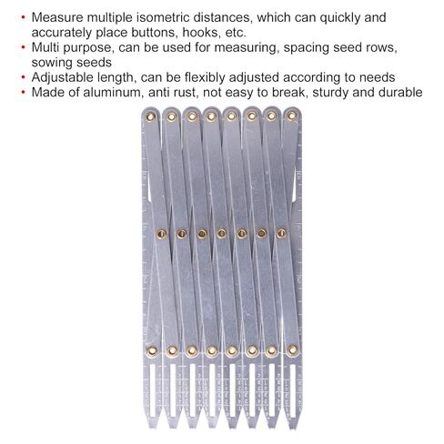Aluminum Expanding Measuring Ruler, Household Aluminum Sewing Gauge DIY Quilting Button Spacing Device Multifunctional DIY Curtain Accessories Sewing Tool for Household in Saudi Arabia