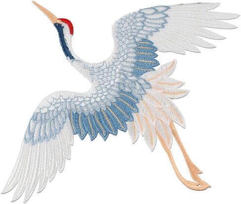 Clothes Embroidered Applique 2pcs Large Accessories 6.7x3.2inch Animal Birds Iron on Patches DIY Blue Red Crowned in Saudi Arabia