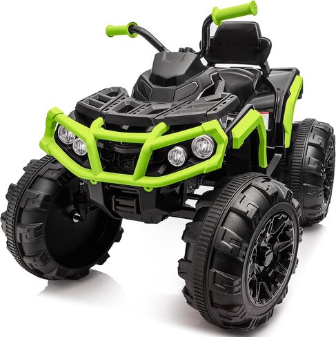 24V Kids ATV 4 Wheeler، عربة ATV كهربائية بأربع عجلات للأطفال الكبار مع بلوتوث، محركات 2x200W - أزرق in Kuwait