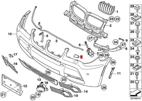 61673416176 61673416175 1 زوج فوهة غسالة الضوء الأمامي غطاء غطاء لسيارات BMW X3 E83 تنظيف كشافات غطاء اكسسوارات السيارات in Saudi Arabia