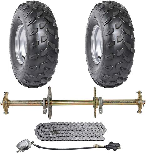 TDPRO 1 "Go Kart Steel Live المحور مع 18x9.5-8 عجلات بدون أنبوب حافة الإطارات وسلسلة ضرس الفرامل الرئيسية اسطوانة لعربات الجولف رباعية العجلات in Kuwait