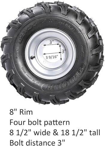TDPRO 1 "Go Kart Steel Live المحور مع 18x9.5-8 عجلات بدون أنبوب حافة الإطارات وسلسلة ضرس الفرامل الرئيسية اسطوانة لعربات الجولف رباعية العجلات in Kuwait