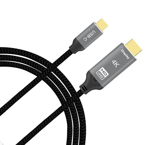 كابل USB C إلى HDMI 2.1 8K [8K@30 هرتز، 4K@144 هرتز] سلك مجدول من الألومنيوم من النوع C إلى HDMI بطول 6.6 قدم - متوافق مع Thunderbolt 4/3 - عيد بصري 8K UHD المستقبلي - يدعم 48 جيجابت في الثانية/HDCP2.3/HDR in Kuwait