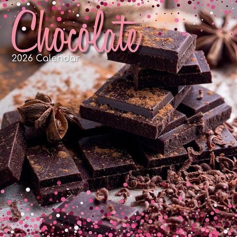 The Gifted Stationery 16-Month Square Wall Calendar 2026 - Calendar with Chocolate Theme Print - Hanging 2026 Planner with 180 Stickers - 12 x 12 in, Chocolate in Saudi Arabia
