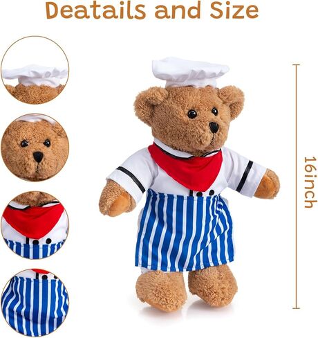 HollyHOME Pajama Bear Stuffed Animal with Clothes Teddy Bear in Bathrobe Plush Toy Birthday Bedtime Gift for Girls 16 inches in Kuwait