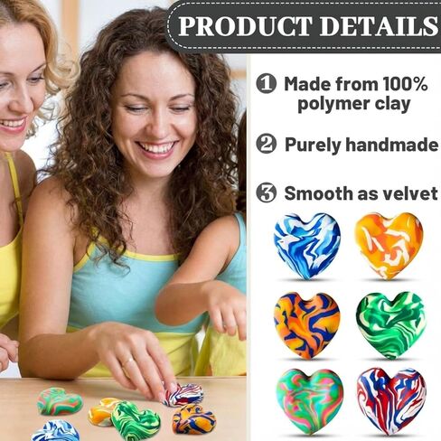 Honeydak 12 Pcs Thumb Worry Stone Worry Stones for Anxiety Clay Anxiety Stone Colorful Stress Stone Soothing Stone Easy to Carry, 12 Styles in Kuwait