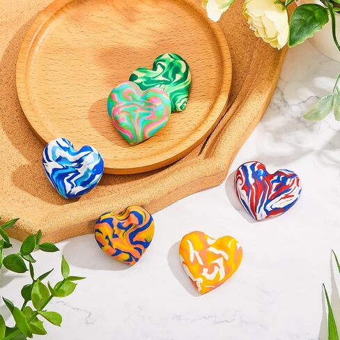 Honeydak 12 Pcs Thumb Worry Stone Worry Stones for Anxiety Clay Anxiety Stone Colorful Stress Stone Soothing Stone Easy to Carry, 12 Styles in Kuwait